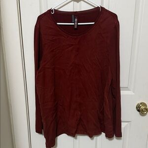 Ischiko Elegant Long Sleeve Top in Rich Burgundy Size 4